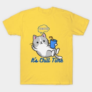 Funny Cat 'It's Chill Time' design T-Shirt